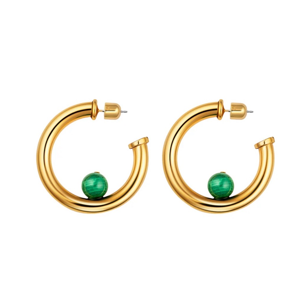 Chic Gold and Green Earrings